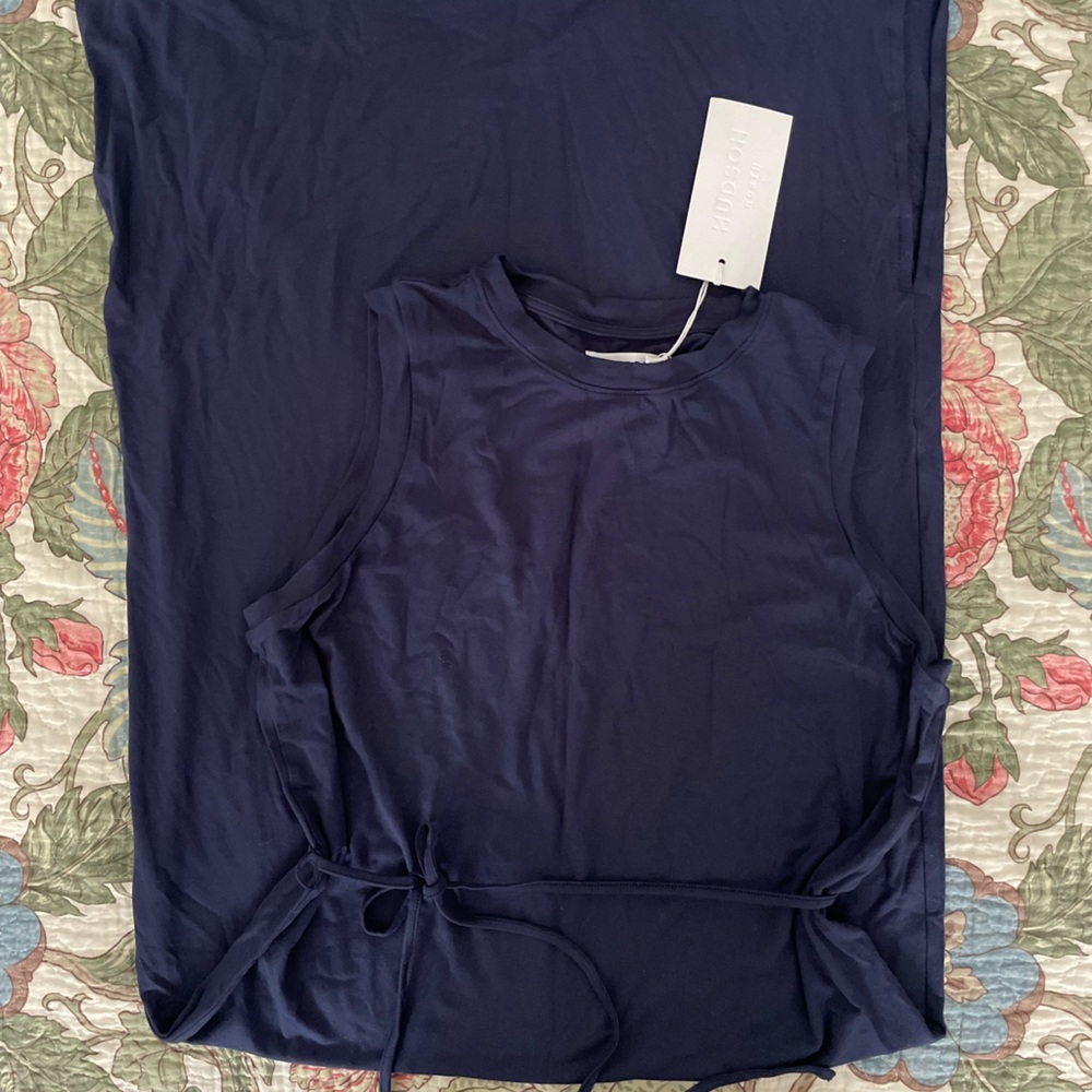 Navy Midi Dress w Removable Belt (NWT)